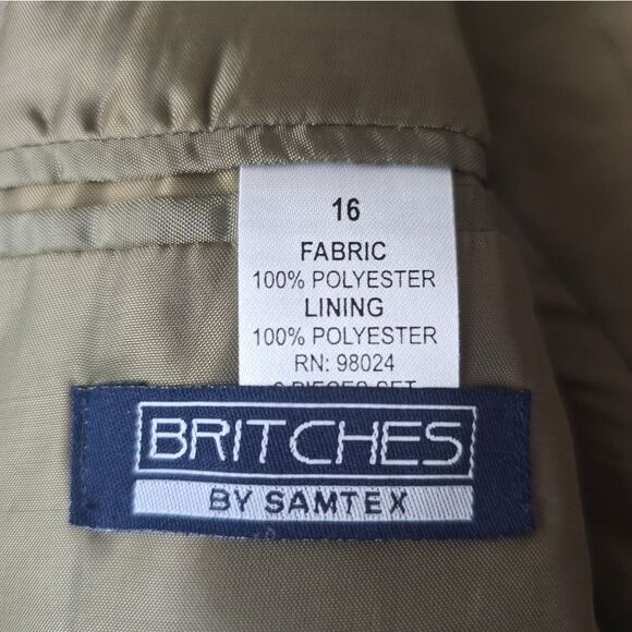 Britches by Samtex Blazer Tan Sz 16 - Picture 6 of 7